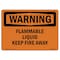 Signmission OSHA Warning Sign, 7" Height, 10" Width, Rigid Plastic, Flammable Liquid Keep Fire Away, Landscape OS-WS-P-710-L-12139 - alternate 1